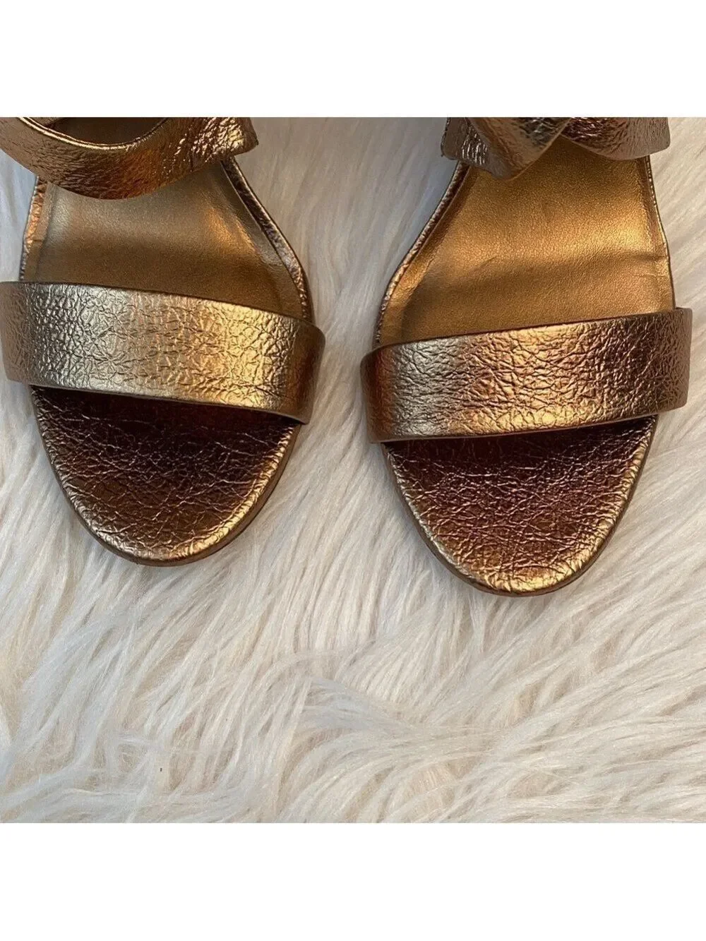 DKNY Iggi Bronze Strappy Heels, Size 7